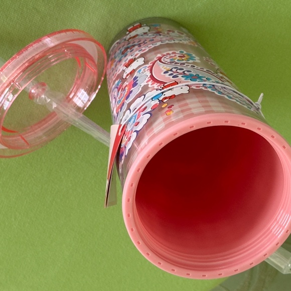 VERA BRADLEY HELLO KITTY DOUBLE WALL TUMBLER W/STRAW:NWT HELLO KITTY PAISLEY - Picture 15 of 15